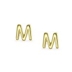 ABC Tiny 14K Gold Block Alphabet Letter B Initial Stud Earrings Screw-Back - Image 27