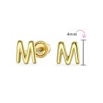 ABC Tiny 14K Gold Block Alphabet Letter B Initial Stud Earrings Screw-Back - Image 61