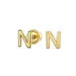 ABC Tiny 14K Gold Block Alphabet Letter B Initial Stud Earrings Screw-Back - Image 11