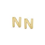 ABC Tiny 14K Gold Block Alphabet Letter B Initial Stud Earrings Screw-Back - Image 28