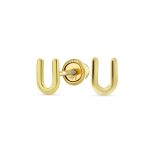 ABC Tiny 14K Gold Block Alphabet Letter B Initial Stud Earrings Screw-Back - Image 16