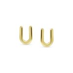 ABC Tiny 14K Gold Block Alphabet Letter B Initial Stud Earrings Screw-Back - Image 33