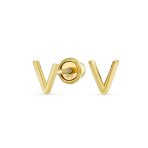 ABC Tiny 14K Gold Block Alphabet Letter B Initial Stud Earrings Screw-Back - Image 17