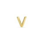 ABC Tiny 14K Gold Alphabet B Letter Initial 1 Stud Earring Piercing Screw-Back - Image 45