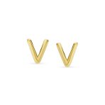ABC Tiny 14K Gold Block Alphabet Letter B Initial Stud Earrings Screw-Back - Image 34