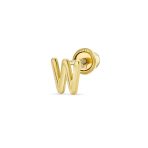 ABC Tiny 14K Gold Alphabet B Letter Initial 1 Stud Earring Piercing Screw-Back - Image 23