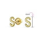 ABC Tiny 14K Gold Block Alphabet Letter B Initial Stud Earrings Screw-Back - Image 64