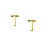 ABC Tiny 14K Gold Block Alphabet Letter B Initial Stud Earrings Screw-Back - Image 31