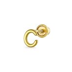 ABC Tiny 14K Gold Alphabet B Letter Initial 1 Stud Earring Piercing Screw-Back - Image 3