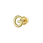ABC Tiny 14K Gold Alphabet B Letter Initial 1 Stud Earring Piercing Screw-Back - Image 6