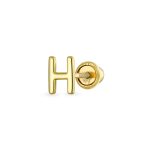 ABC Tiny 14K Gold Alphabet B Letter Initial 1 Stud Earring Piercing Screw-Back - Image 7