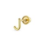 ABC Tiny 14K Gold Alphabet B Letter Initial 1 Stud Earring Piercing Screw-Back - Image 8