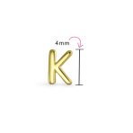 ABC Tiny 14K Gold Alphabet B Letter Initial 1 Stud Earring Piercing Screw-Back - Image 78