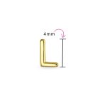 ABC Tiny 14K Gold Alphabet B Letter Initial 1 Stud Earring Piercing Screw-Back - Image 79