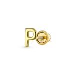 ABC Tiny 14K Gold Alphabet B Letter Initial 1 Stud Earring Piercing Screw-Back - Image 12
