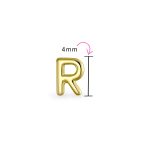 ABC Tiny 14K Gold Alphabet B Letter Initial 1 Stud Earring Piercing Screw-Back - Image 82