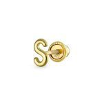 ABC Tiny 14K Gold Alphabet B Letter Initial 1 Stud Earring Piercing Screw-Back - Image 14
