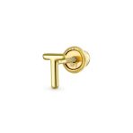 ABC Tiny 14K Gold Alphabet B Letter Initial 1 Stud Earring Piercing Screw-Back - Image 15