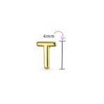ABC Tiny 14K Gold Alphabet B Letter Initial 1 Stud Earring Piercing Screw-Back - Image 84