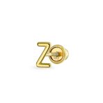 ABC Tiny 14K Gold Alphabet B Letter Initial 1 Stud Earring Piercing Screw-Back - Image 16