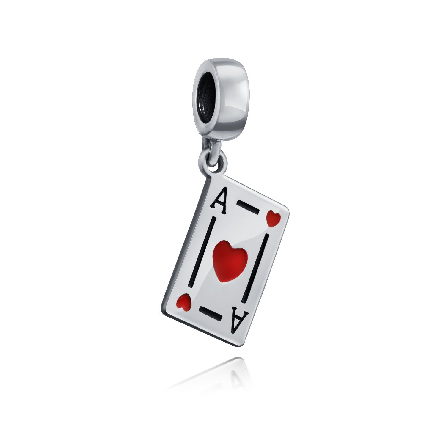ace-hearts-silver-dangle-charm_pbx-hsd-593-d Travel Casino Ace of Hearts Dangle Charm Bead Red Heart Sterling Silver Bracelet - Image 1