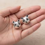 Set of 2 Koala Panda Charm Bead Two Tone Sterling Silver Fits European Bracelet - Image 2