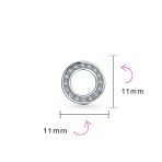 Geometric Pave CZ Open Circle Round Disc Stud Earrings - Image 7
