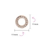 Geometric Pave CZ Open Circle Round Disc Stud Earrings - Image 8