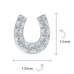 Western Lucky Equestrian Horseshoe CZ Stud Earrings Gold - Image 7