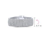 Bridal Special Occasion Jewelry Six Row Fashion Statement CZ Cubic Zirconia Wide Tennis Bracelet - Image 3