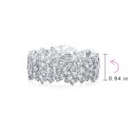 Bridal Special Occasion Jewelry Multi Row Cluster Design Cubic Zirconia CZ Wide Statement Bracelet - Image 4
