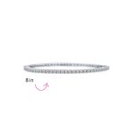 Cubic Zirconia Princess Cut CZ Stackable Eternity Tennis Bangle Bracelet Fits 7-7.5 Inch - Image 4