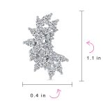 Elegant Statement Ear Crawler Clusters Sparkling Cubic Zirconia CZ Leaf Clip On Earrings Non Pierced Ears - Image 4