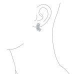 Elegant Statement Ear Crawler Clusters Sparkling Cubic Zirconia CZ Leaf Clip On Earrings Non Pierced Ears - Image 5