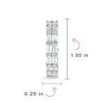 Bridal CZ Double Row Emerald Cut Hoop Earrings 1 Inch - Image 4