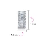 Art Deco Style Royal Blue Clear CZ Edge Cubic Zirconia Huggies Mini Hoop Earrings - Image 8