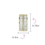 Art Deco Style Cocktail CZ Cubic Zirconia Half Hoop Baguette Earrings Clip On - Image 9