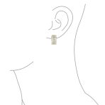 Art Deco Style Cocktail CZ Cubic Zirconia Half Hoop Baguette Earrings Clip On - Image 7