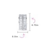 Art Deco Style Cocktail CZ Cubic Zirconia Half Hoop Baguette Earrings Clip On - Image 8