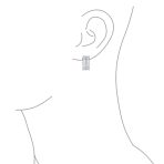 Art Deco Style Cocktail CZ Cubic Zirconia Half Hoop Baguette Earrings Clip On - Image 6