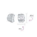 Set of 2 Criss Cross Basket Weave Clip-On Earrings Matte Silver Gold Plated - Image 4