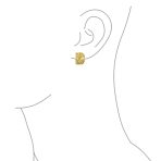 Fashion Open Criss Cross Basket Weave Wide Half Hoop Clip On Earrings For Non Pierced Ears Matte Gold Plated - Image 6