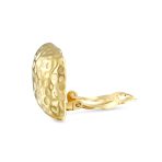 Geometric Hammered Square Clip-On Earrings Silver Gold - Image 3
