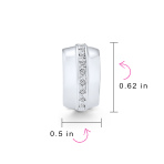 Fashion 1 Row Crystal Wide Half Hoop Clip On Earrings Non Pierced Ears - Image 4