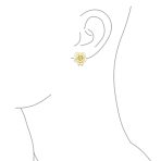 Fashion Enamel 3D White Rose Flower Clip On Earrings Button Style For Non-Pierced Ears Gold Plated - Image 10