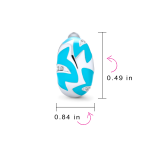 Turquoise Blue Zig Zag Half Hoop Clip-On Earrings Silver - Image 3