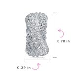 Fashion Criss Cross Twisted Pave Crystal Dome Hoop Clip On Earrings Non Pierced - Image 5