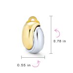 Classic Two Tone Interlocking Circle Clip-On Earrings Silver & Gold Plated - Image 4