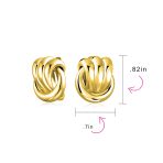Set of 2 Rope Love Knot Clip On Earrings Silver Gold & Silver Non-Pierced Ears - Image 4