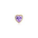 Tiny Cubic Zirconia Heart Cartilage Ear Stud 14K Gold Simulated Birthstone 4MM - Image 11
